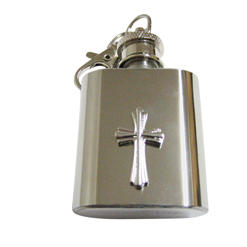 Intricately Detailed Cross Keychain Flask - image 1
